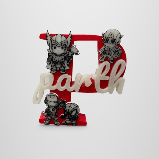 Avengers Theme Personalised Name Stand Glow In The Dark
