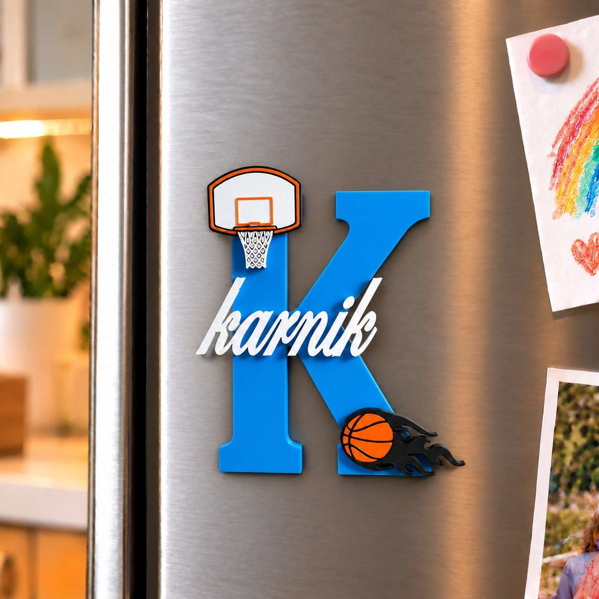 Basketball Theme 3D Printed Magnetic Name Sign