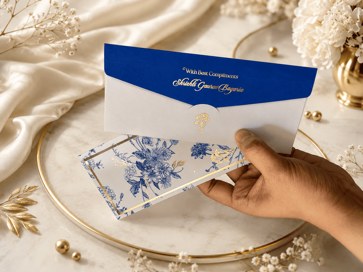Luxe Gold Foil Money Envelopes - Blue Opulence - Chatterbox Labels - Luxe Envelopes