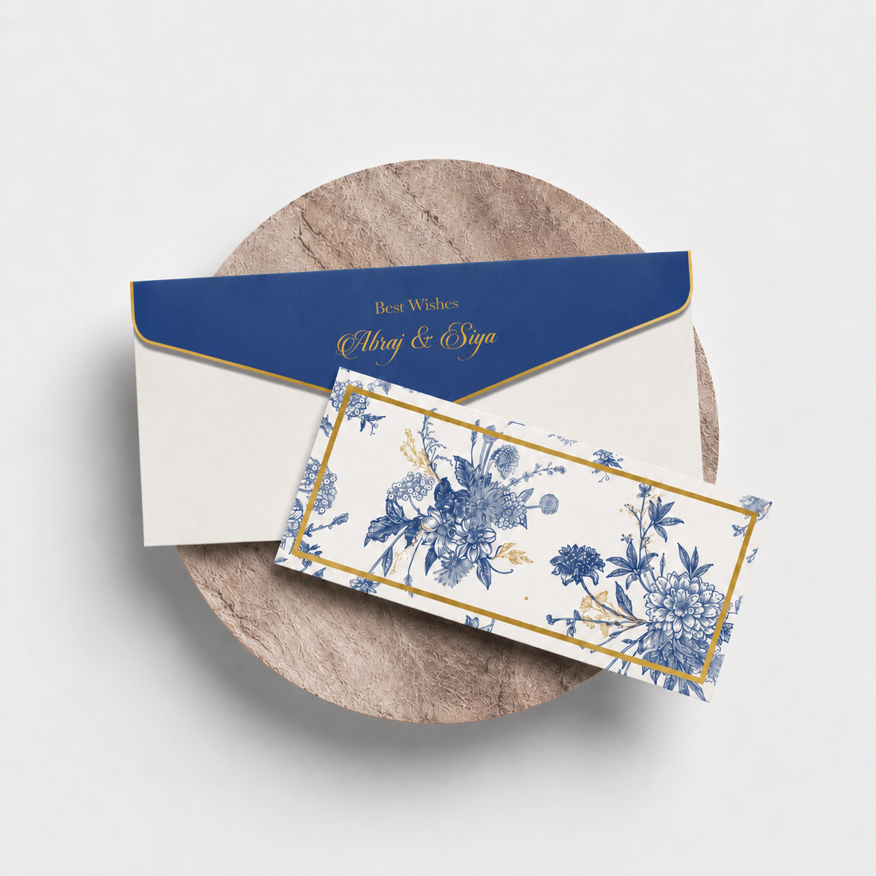Luxe Gold Foil Money Envelopes - Blue Opulence