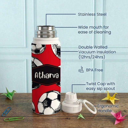Personalised Insulated Stainless Steel Bottle – 600 ML - Dribble & Drink - Chatterbox Labels-Water Bottle