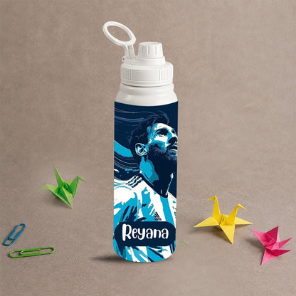 Personalised Insulated Stainless Steel Bottle – 600 ML - Messi Design - Chatterbox Labels-Water Bottle