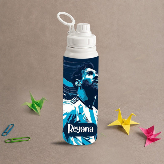 Personalised Insulated Stainless Steel Bottle – 600 ML - Messi Design - Chatterbox Labels-Water Bottle