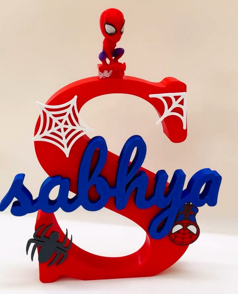 Spiderman Theme Personalised 3D Printed Name Stand