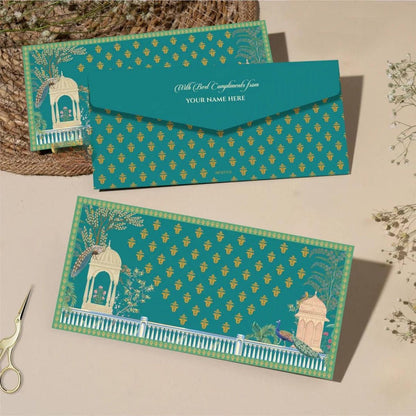 Personalised Money Envelopes - Green Peacock - Chatterbox Labels - Envelopes