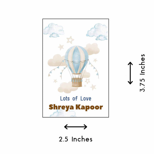 Gift tags / Gift Stickers - Retro Hot Air Balloon Design - Chatterbox Labels - Gift Tags