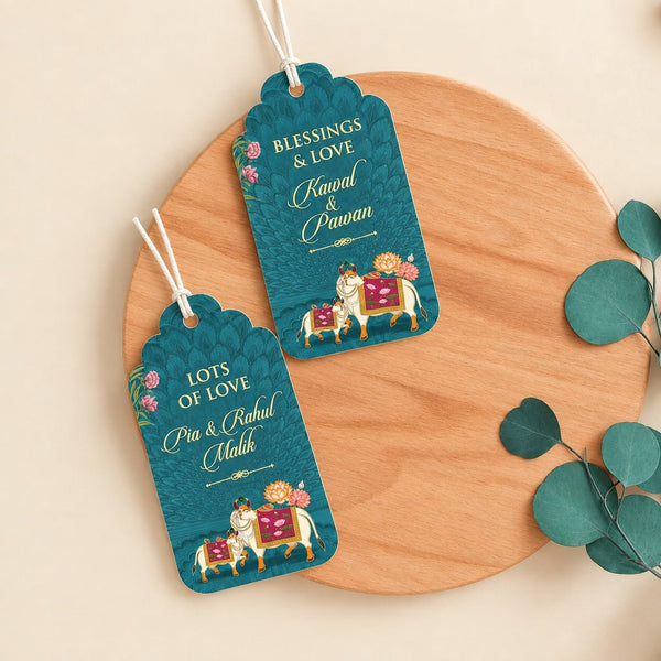Luxe Personalised Gift Tags - Pichwai Theme - Chatterbox Labels-Gift Tags
