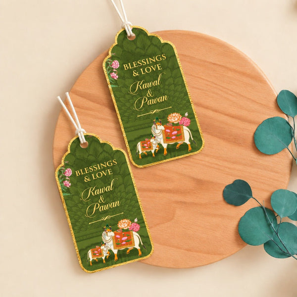 Luxe Personalised Gift Tags - Pichwai Theme - Chatterbox Labels-Gift Tags