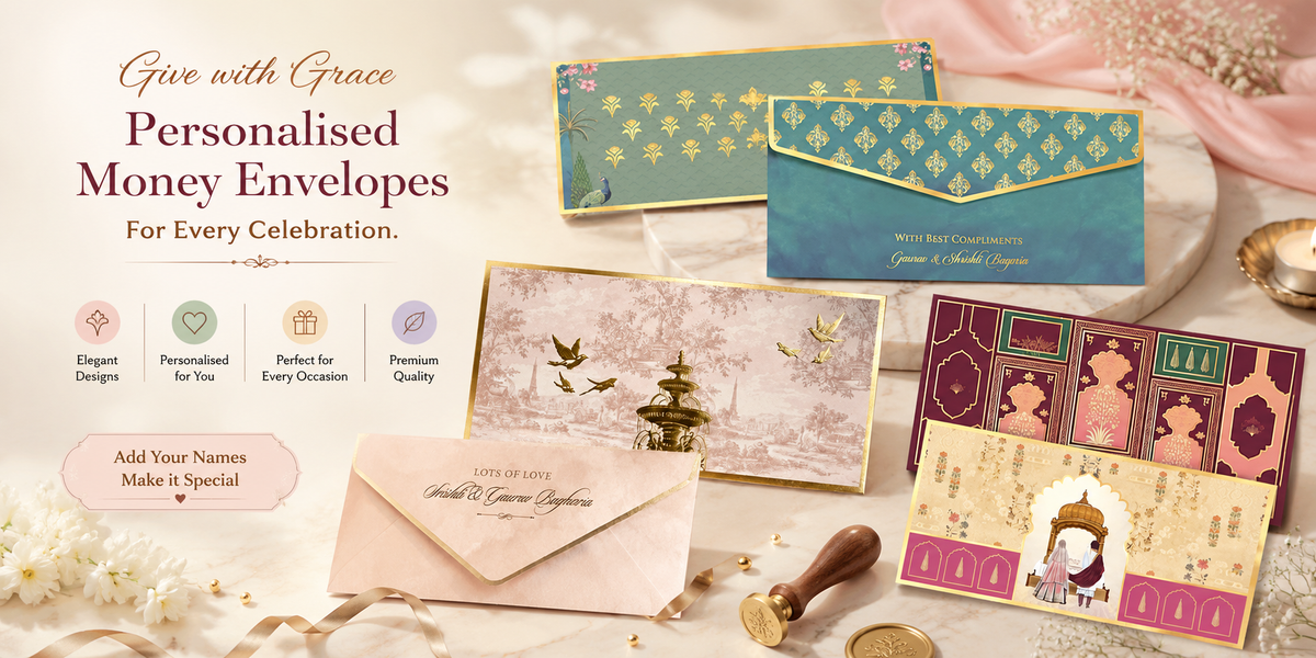 Luxe Gold Foil Money Envelopes - Azure Courtyard