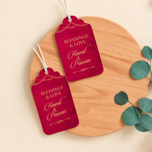 Luxe Personalised Gift Tags -Royal Crimson - Chatterbox Labels-Gift Tags