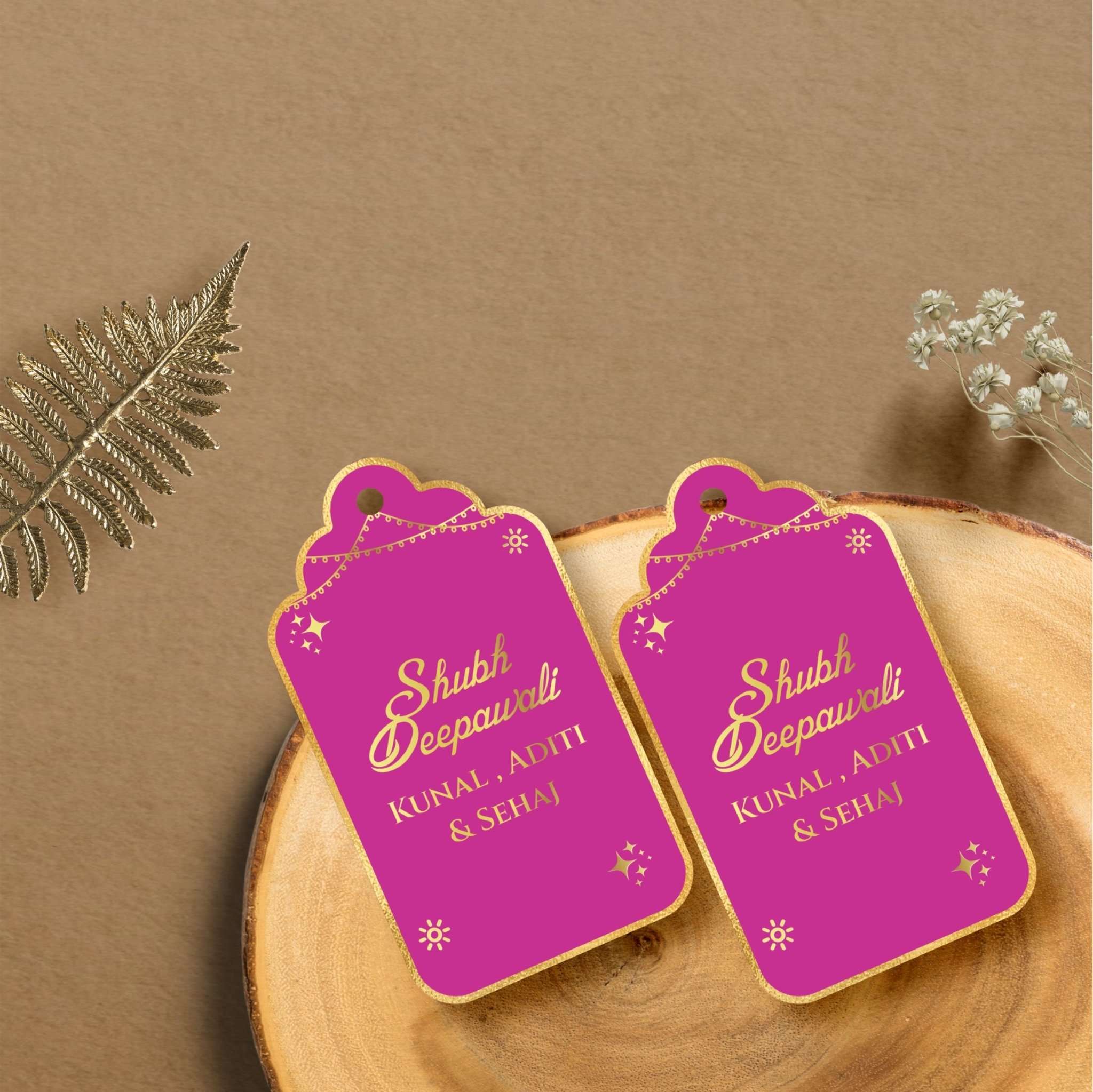 Happy Diwali Gold Foil Gift Tags -Majestic Purple