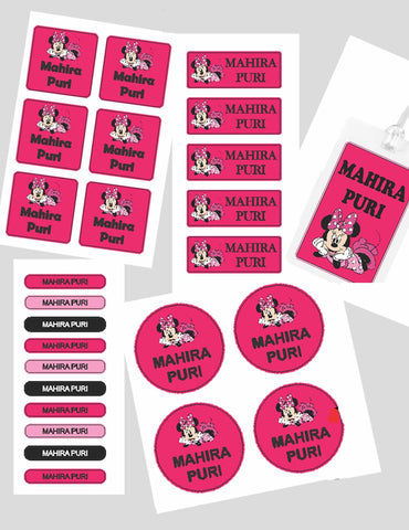 Assorted Waterproof Labels - Minnie Mouse Theme Chatterbox Labels
