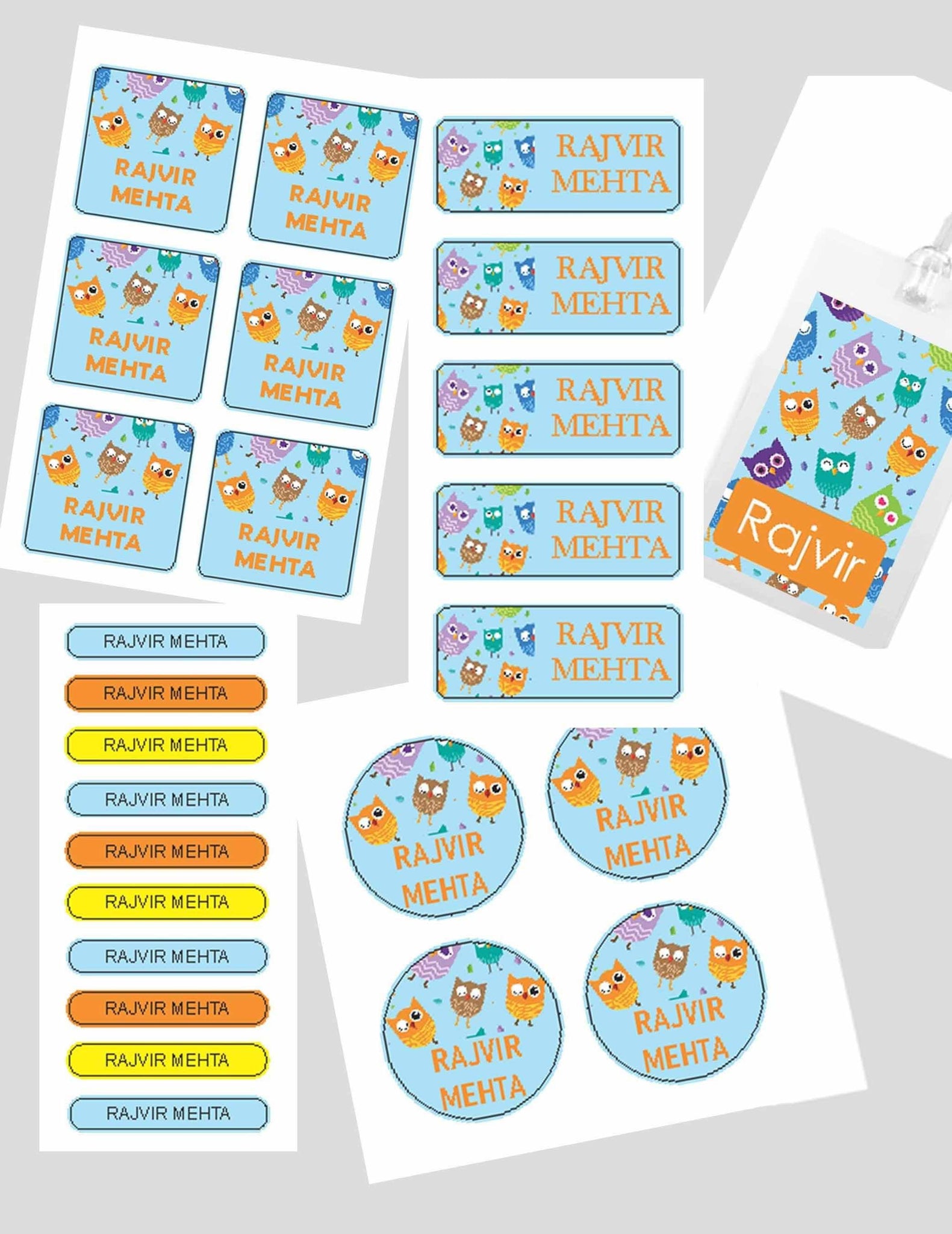 Assorted Waterproof Labels - Owl Theme Chatterbox Labels