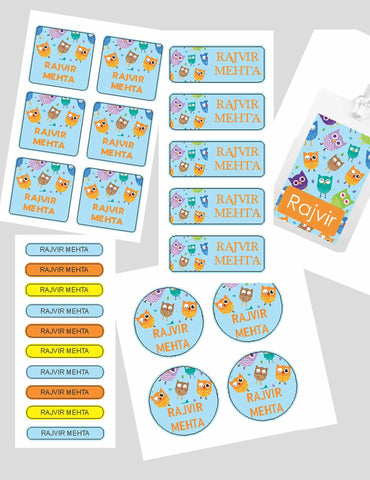 Assorted Waterproof Labels - Owl Theme Chatterbox Labels