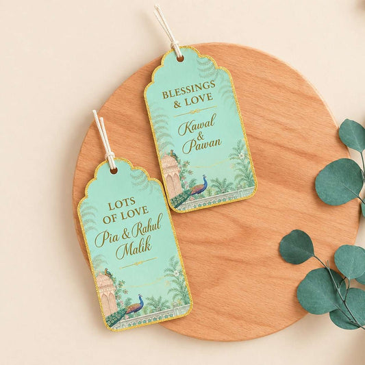 Luxe Personalised Gift Tags - Peacock Garden Green - Chatterbox Labels-Gift Tags