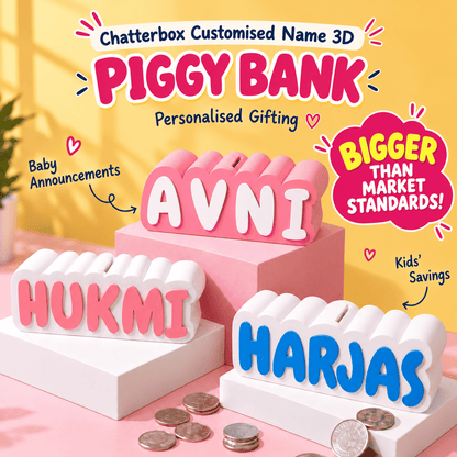 Personalised 3D Printed Piggy Bank with Name