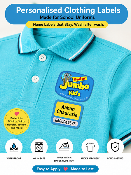 Podar Jumbo Clothing Labels - Set of 3 labels