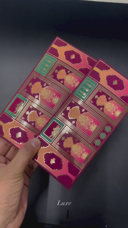 Luxe Gold Foil Money Envelopes - Royal Maroon Motif