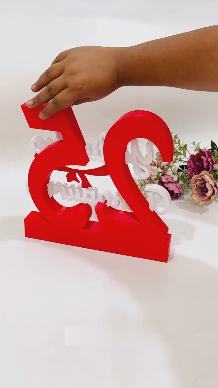 Personalised Milestone Birthday & Anniversary 3D Printed Name Stand - Chatterbox Labels-3D Printed Gifts