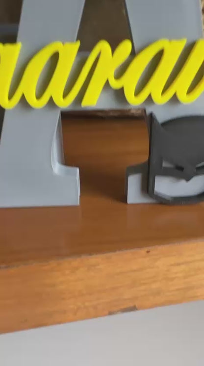 Personalised Name Stand & Pen Holder Batman Theme