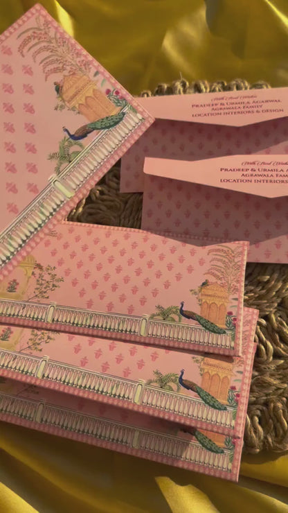 Personalised Money Envelopes - Pink Peacock
