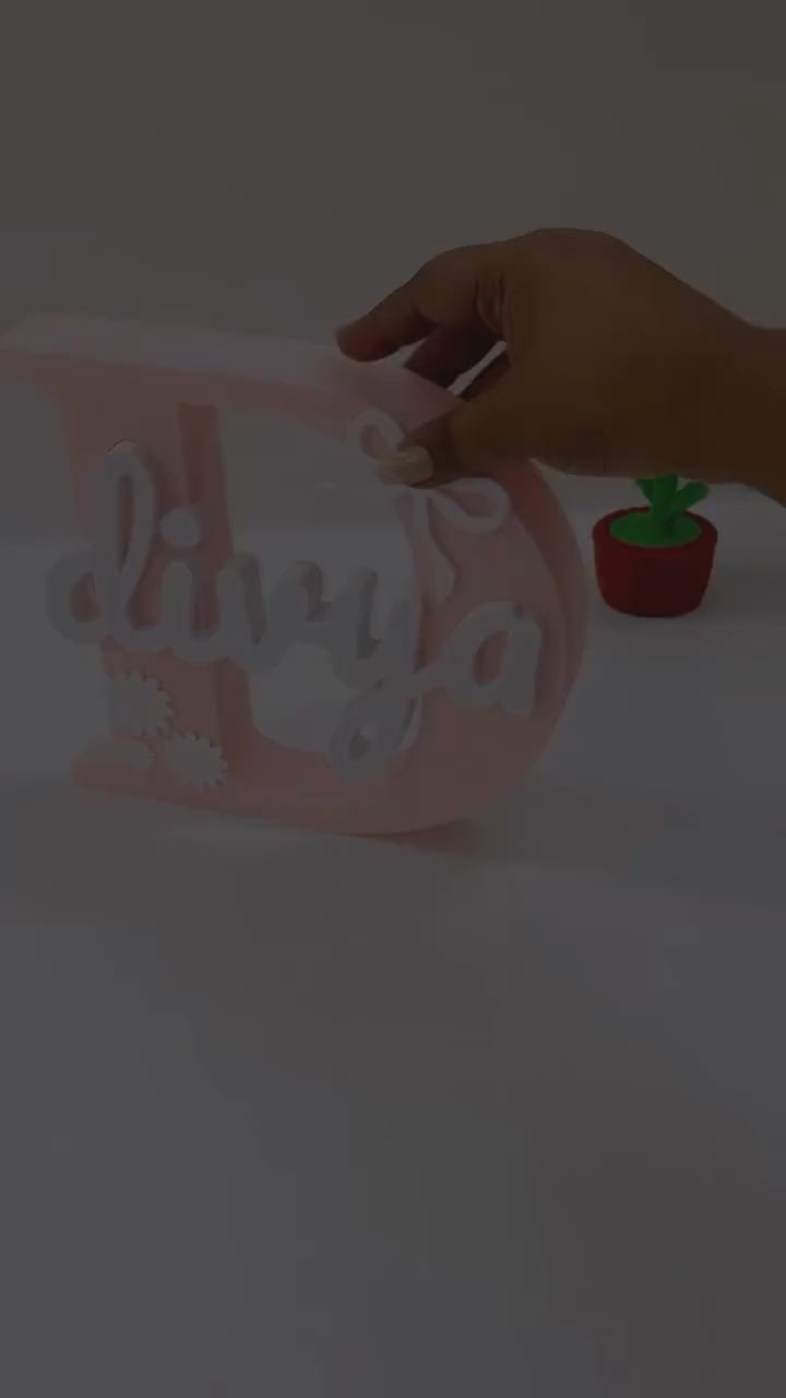 Bow Theme Personalised 3D Printed Name Stand - Chatterbox Labels-3D Printed Gifts