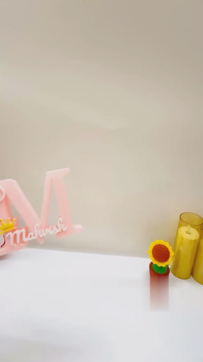 Couples Theme Personalised 3D Printed Name Stand