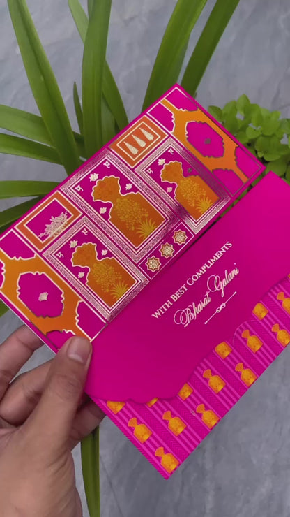 Luxe Gold Foil Money Envelopes - Royal Pink Motif Frame
