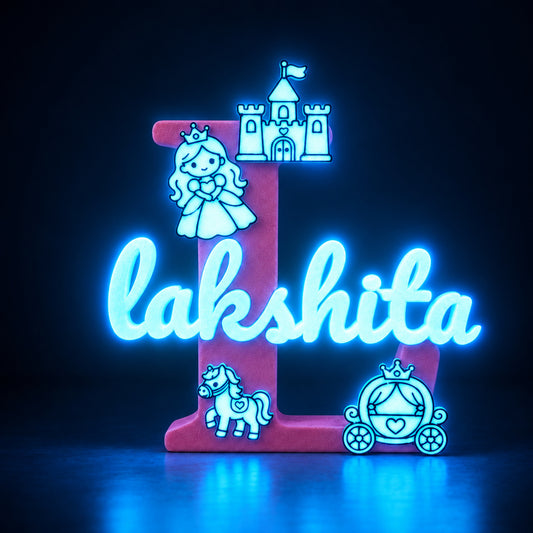 Princess Theme Personalised Name Stand Glow In The Dark