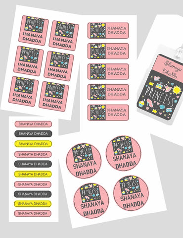 Assorted Waterproof Labels - Princess Theme Chatterbox Labels