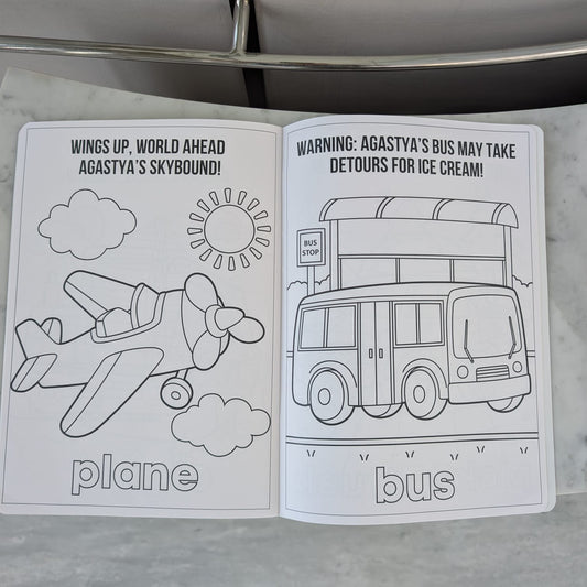 Return Gift - Personalised Colouring Book with Custom Faber - Castell Crayon Box - Chatterbox Labels - Colouring Book