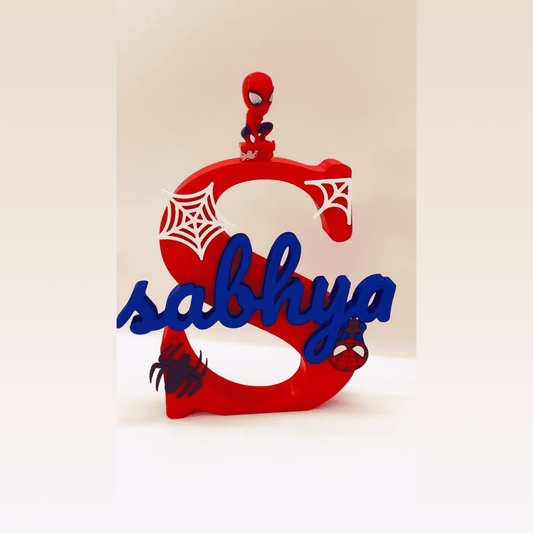 Spiderman Theme Personalised 3D Printed Name Stand