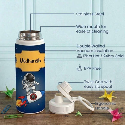 Personalised Insulated Stainless Steel Bottle – 600 ML - Galaxy Gulp - Chatterbox Labels-Water Bottle