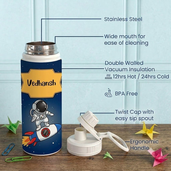 Personalised Insulated Stainless Steel Bottle – 600 ML - Galaxy Gulp - Chatterbox Labels-Water Bottle