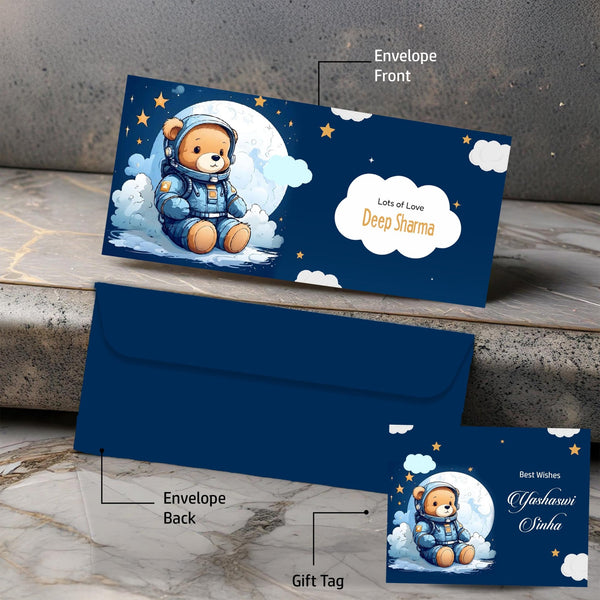 Personalised Money Envelopes - Baby Bear theme - Set of 20 - Chatterbox Labels - Envelopes