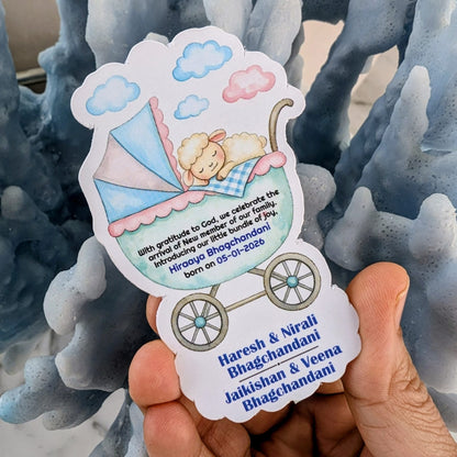 Baby Shower & Birth Announcement Gift Tags in Baby Pram Design - Chatterbox Labels - Gift Tags
