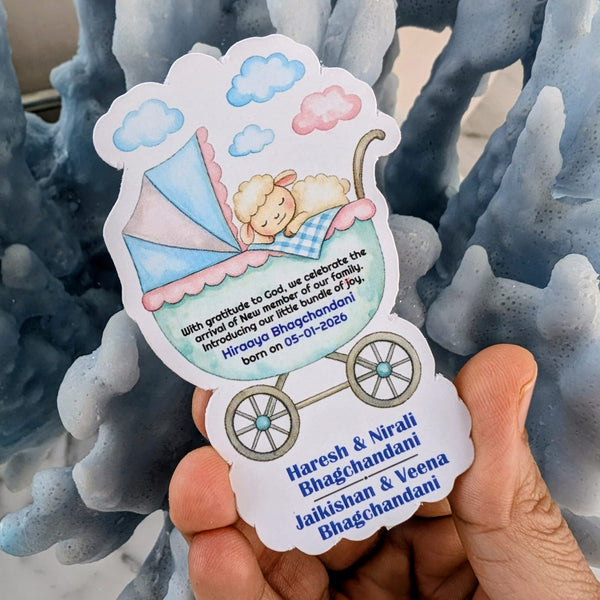 Baby Shower & Birth Announcement Gift Tags in Baby Pram Design - Chatterbox Labels - Gift Tags