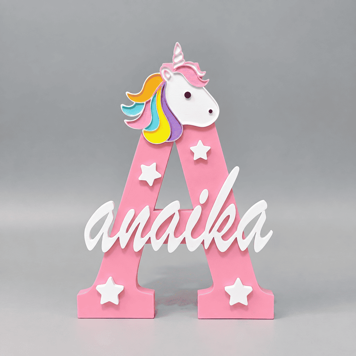 Personalised Name Stand & Pen Holder Unicorn Theme - Chatterbox Labels-3D Printed Gifts