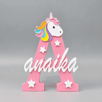 Personalised Name Stand & Pen Holder Unicorn Theme - Chatterbox Labels-3D Printed Gifts