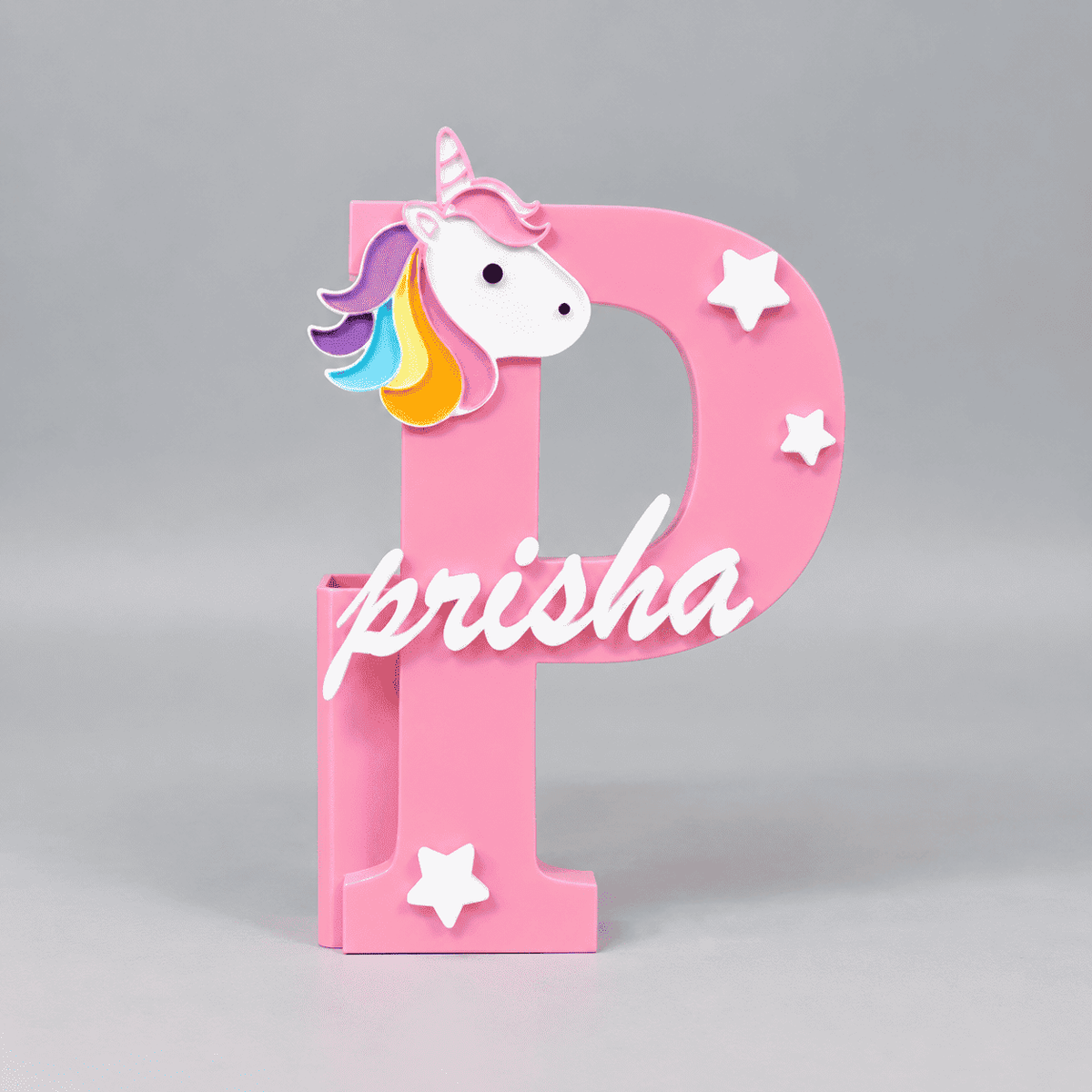 Personalised Name Stand & Pen Holder Unicorn Theme - Chatterbox Labels-3D Printed Gifts