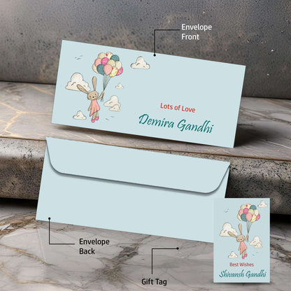 Personalised Money Envelopes - Vintage Bunny Theme - Set of 20 - Chatterbox Labels-Envelopes