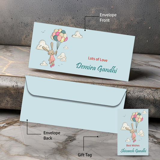 Personalised Money Envelopes - Vintage Bunny Theme - Set of 20 - Chatterbox Labels-Envelopes