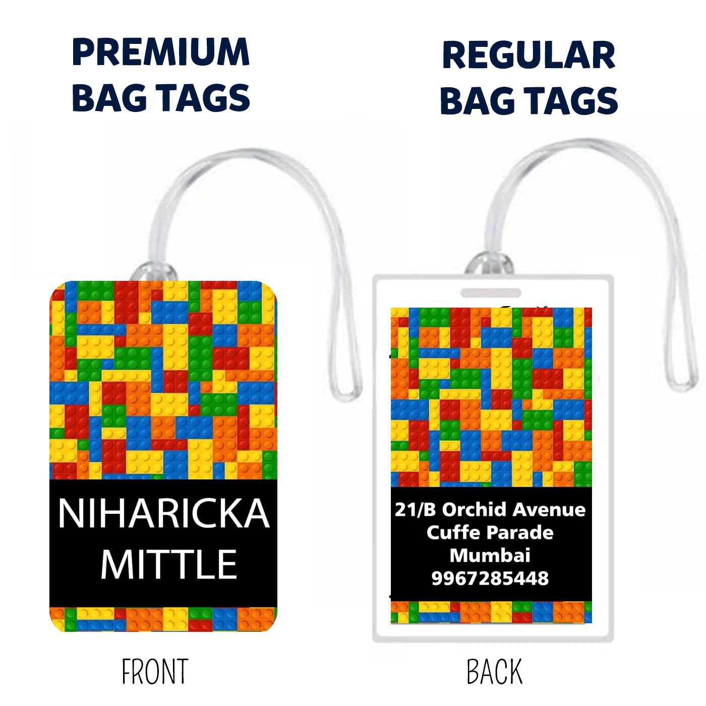 Bag Tags Lego Design - Set of 5 Chatterbox Labels