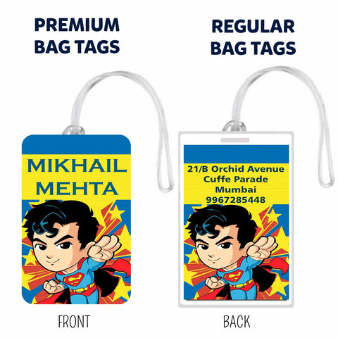 Bag Tags Superman Design - Set of 5 Chatterbox Labels