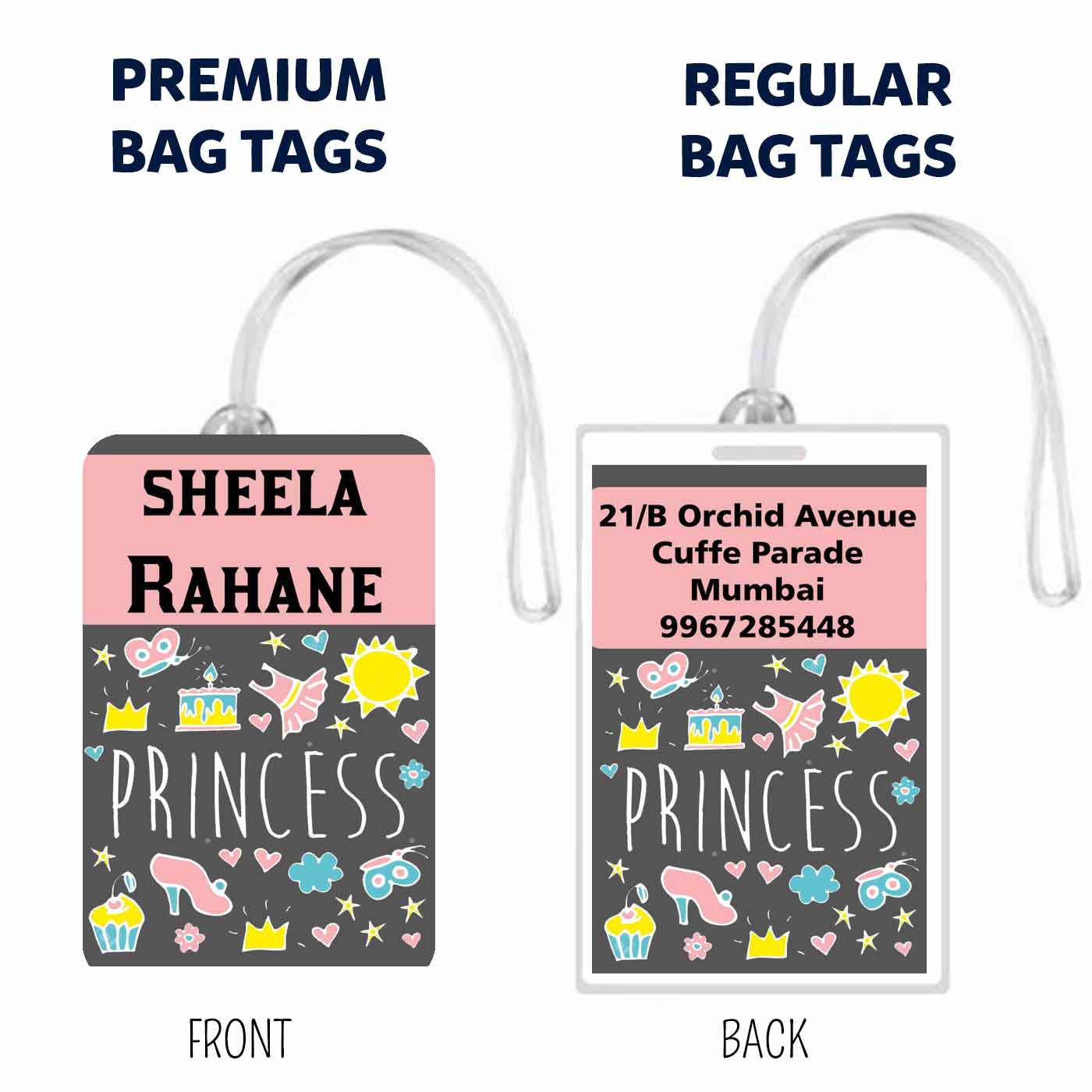 Bag Tags Princess Design - Set of 5 Chatterbox Labels