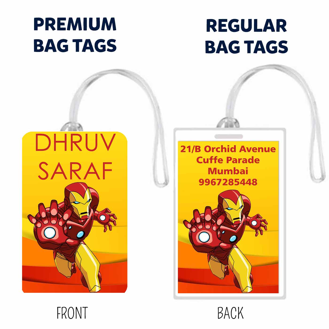 Bag Tags Iron Man Design - Set of 5 Chatterbox Labels