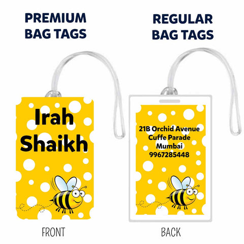 Bag Tags Honey Bee Design - Set of 5 Chatterbox Labels