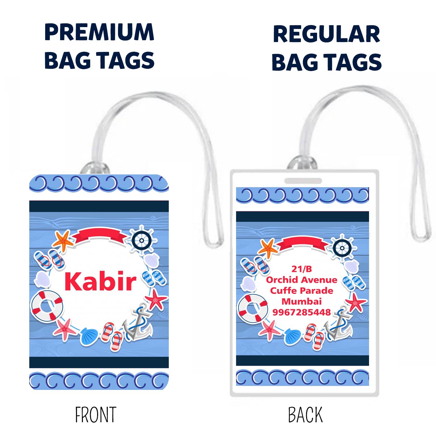 Bag Tags Sailor Design - Set of 5 Chatterbox Labels