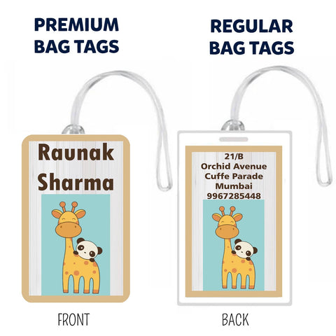 Bag Tags Giraffe Design - Set of 5 Chatterbox Labels