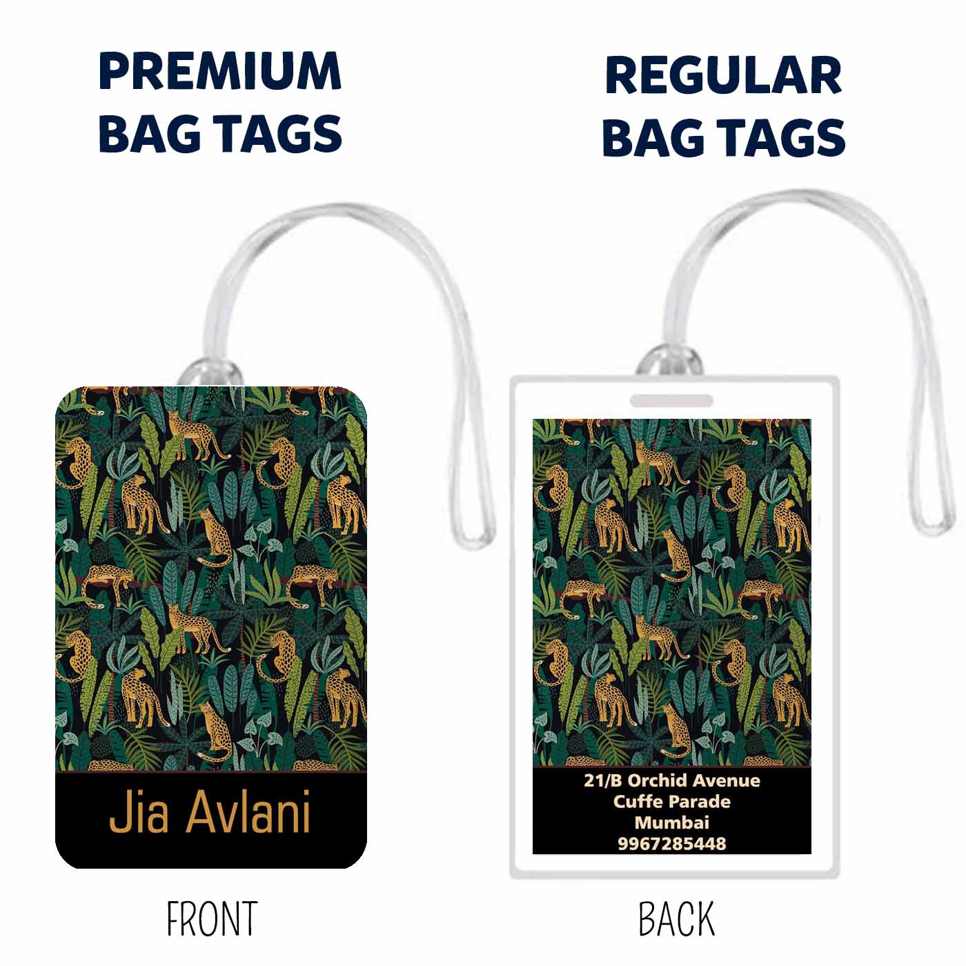 Bag Tags Jungle Design - Set of 5 Chatterbox Labels